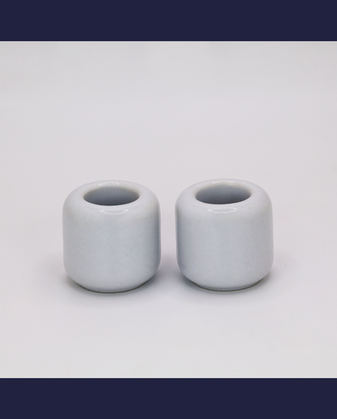 White Taper Candle Holder Set